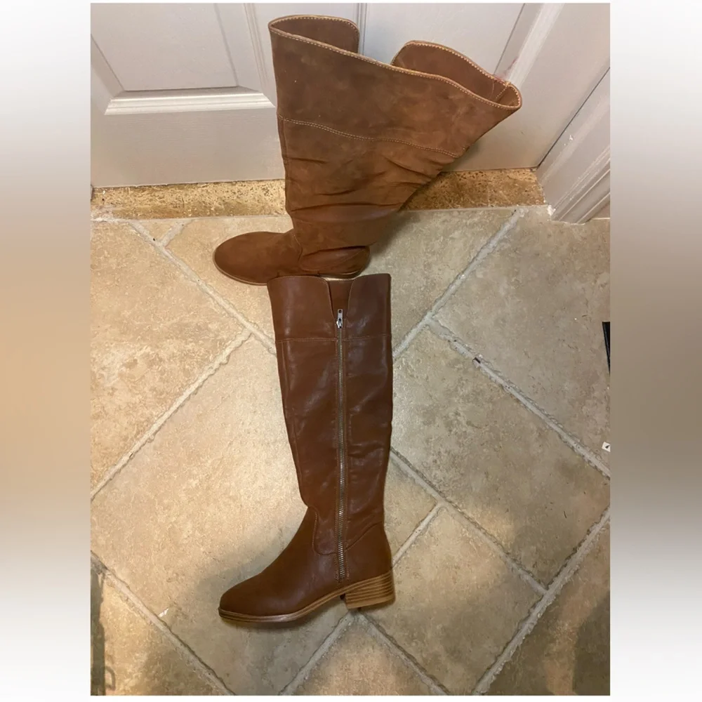 New‎ MIA Women’s Caryson Brown Over The Knee Boots Round Toe Regular Calf Width